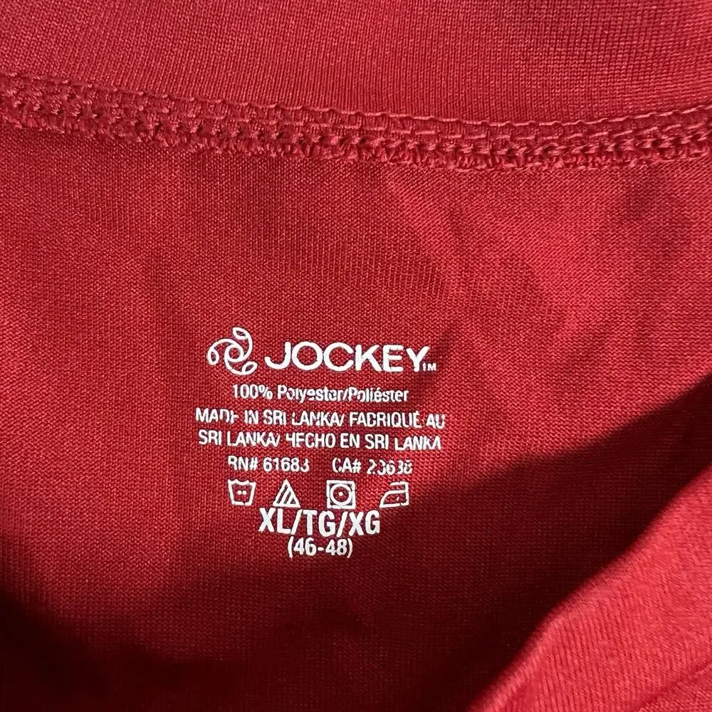 Jockey Men's XL Red/Black Colorblock Crew Neck Breathable‎ Polyester T-Shirt